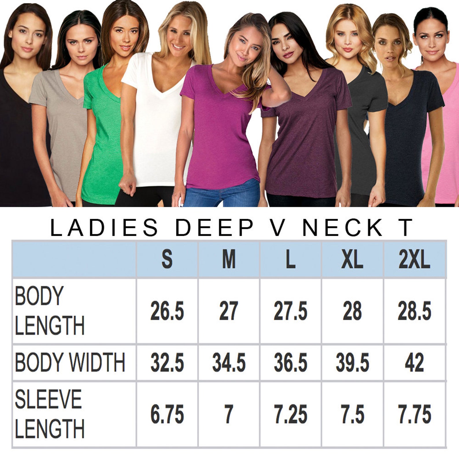 Ladies' CVC Deep V Neck Top - Tahiti Blue, Size S, Pull-On Style, Machine Washable - View #10