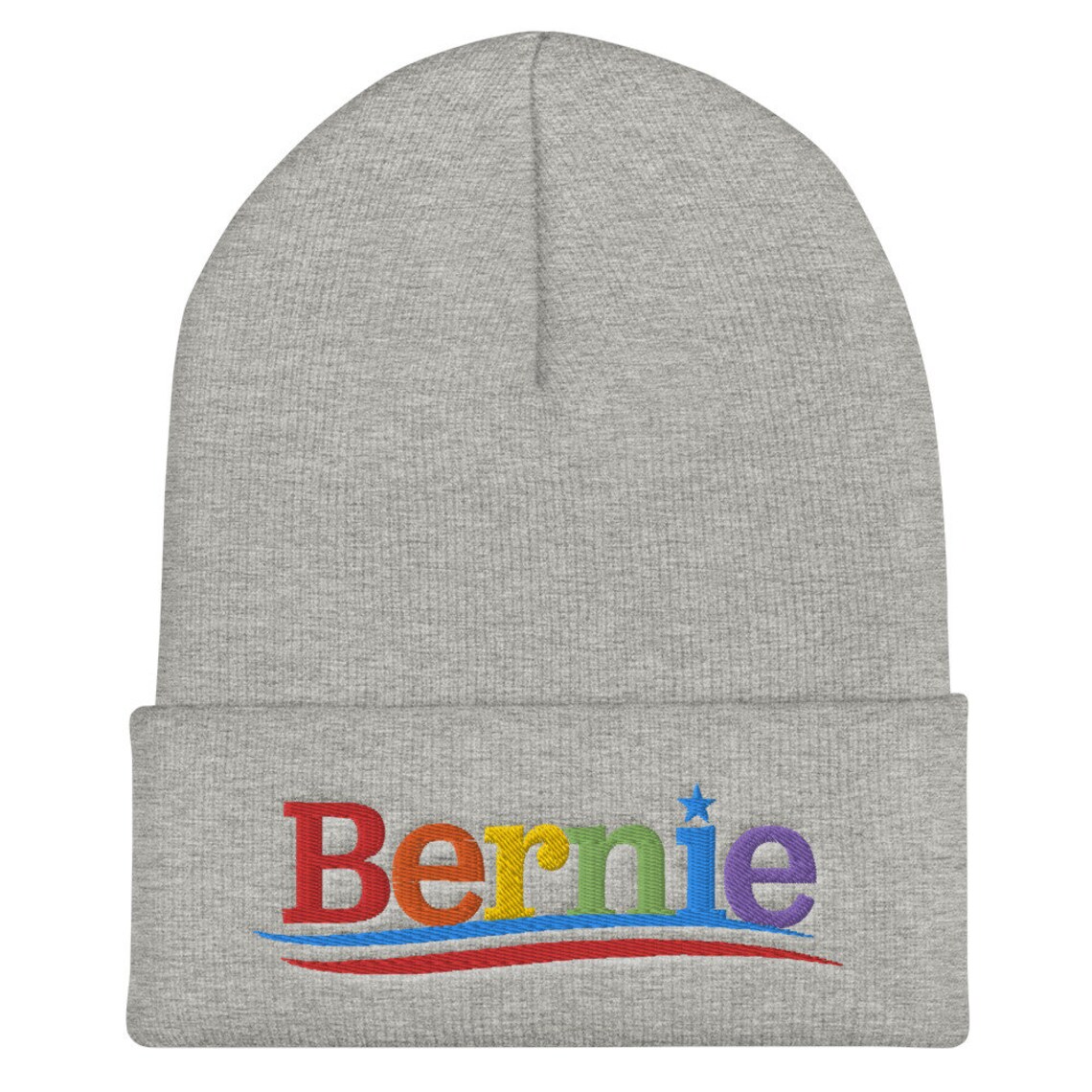 Bernie Gay Pride Rainbow Embroidered Cuffed Beanie Knit Hat | Bernie ...