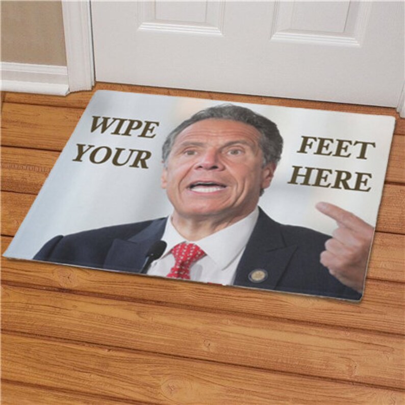 Wipe Your Feet Here Cuomo Doormat Governor Andrew Cuomo Funny Doormat Funny Gift image 1