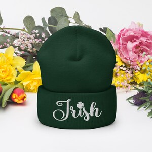 Irish Cuffed Beanie Knit Hat