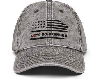 Let's Go Brandon #FJB Embroidered Vintage Cotton Twill Cap