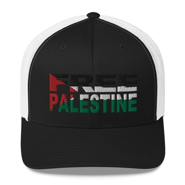 Free Palestine Embroidered Trucker Cap | Palestinian Flag #FreePalestine