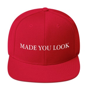 Te hizo lucir bordado Snapback Hat, Funny Hat, Maga, Trump 2020, Anti-Trump, Make America Great Again, Make America Funny Again
