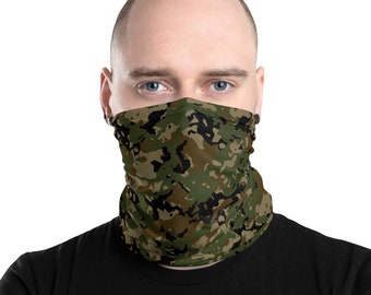 Green Camo Washable Face Mask Neck Gaiter | Camouflage Face Mask