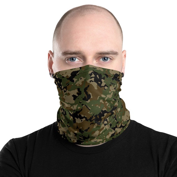 Green Camo Washable Face Mask Neck Gaiter | Camouflage Face Mask