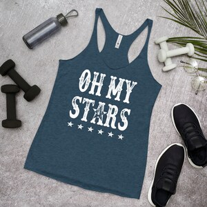 Oh My Stars Women&#39;s Racerback Tank 4th of July Patriotic Sizes XS - XL
