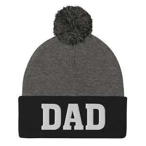 Dad Embroidered Hat Pom Pom Knit Cap | Father&#39;s Day New Dad Gift