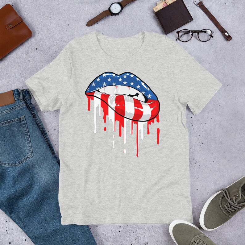 July 4th shirt Sexy Patriotic Lips T-Shirt Unisex Men Women | Etsy