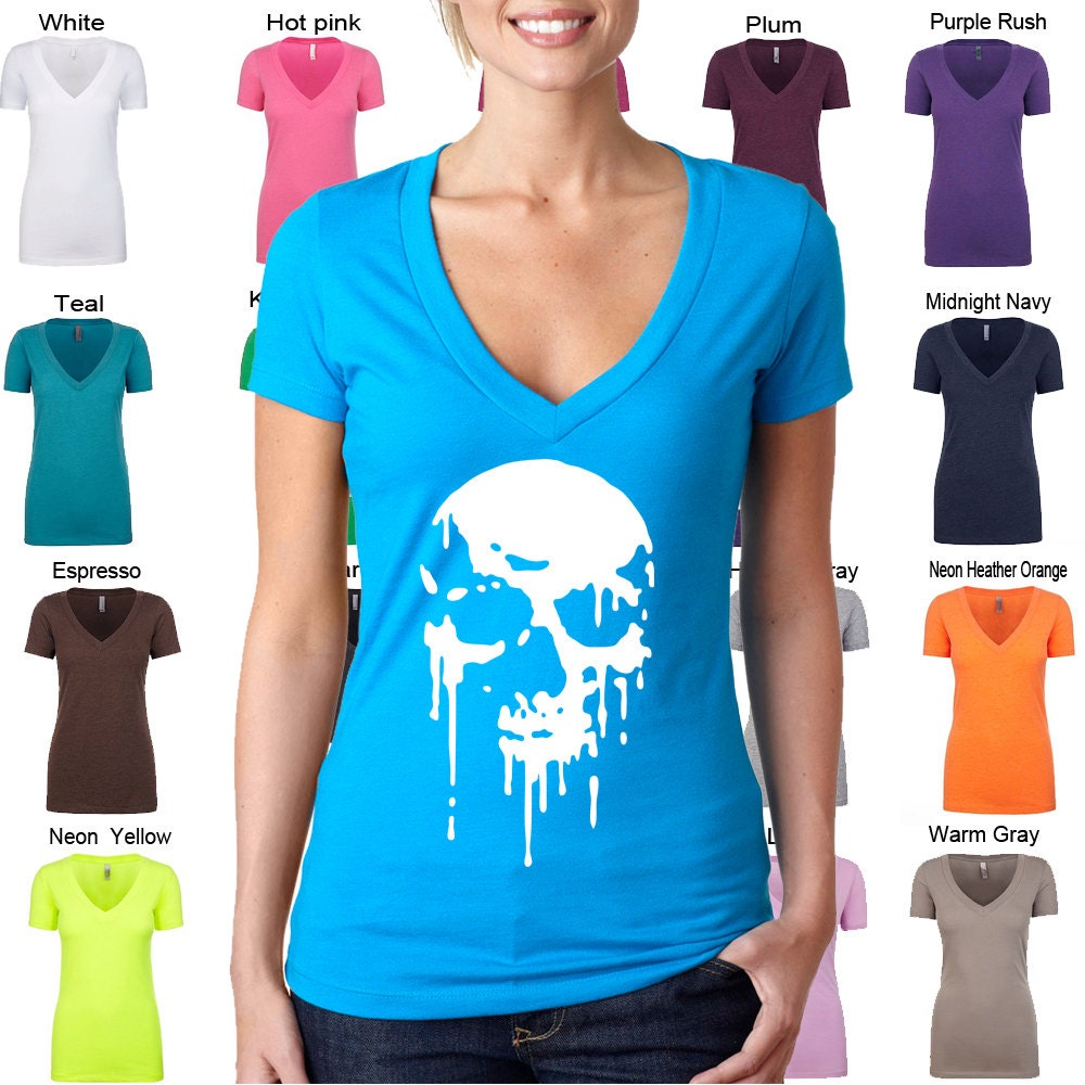 Ladies' CVC Deep V Neck Top - Tahiti Blue, Size S, Pull-On Style, Machine Washable - View #5