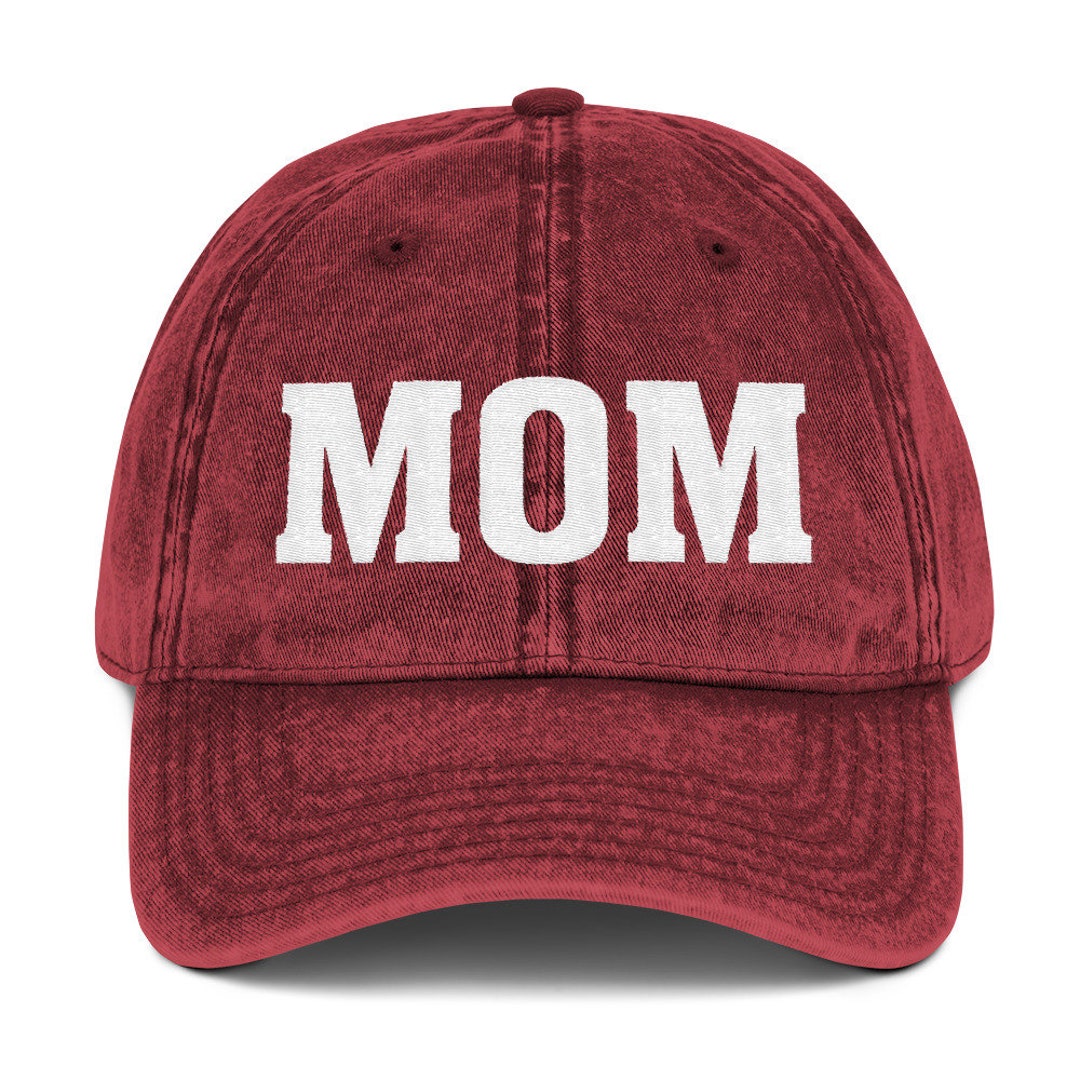 Mom Embroidered Hat Vintage Cotton Twill Cap Mother's - Etsy