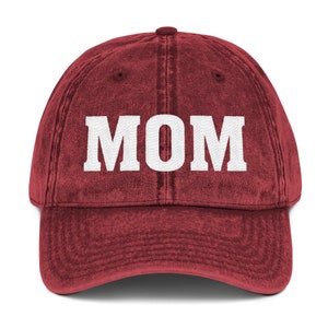 Mom Embroidered Hat Vintage Cotton Twill Cap | Mother&#39;s Day New Mom Gift