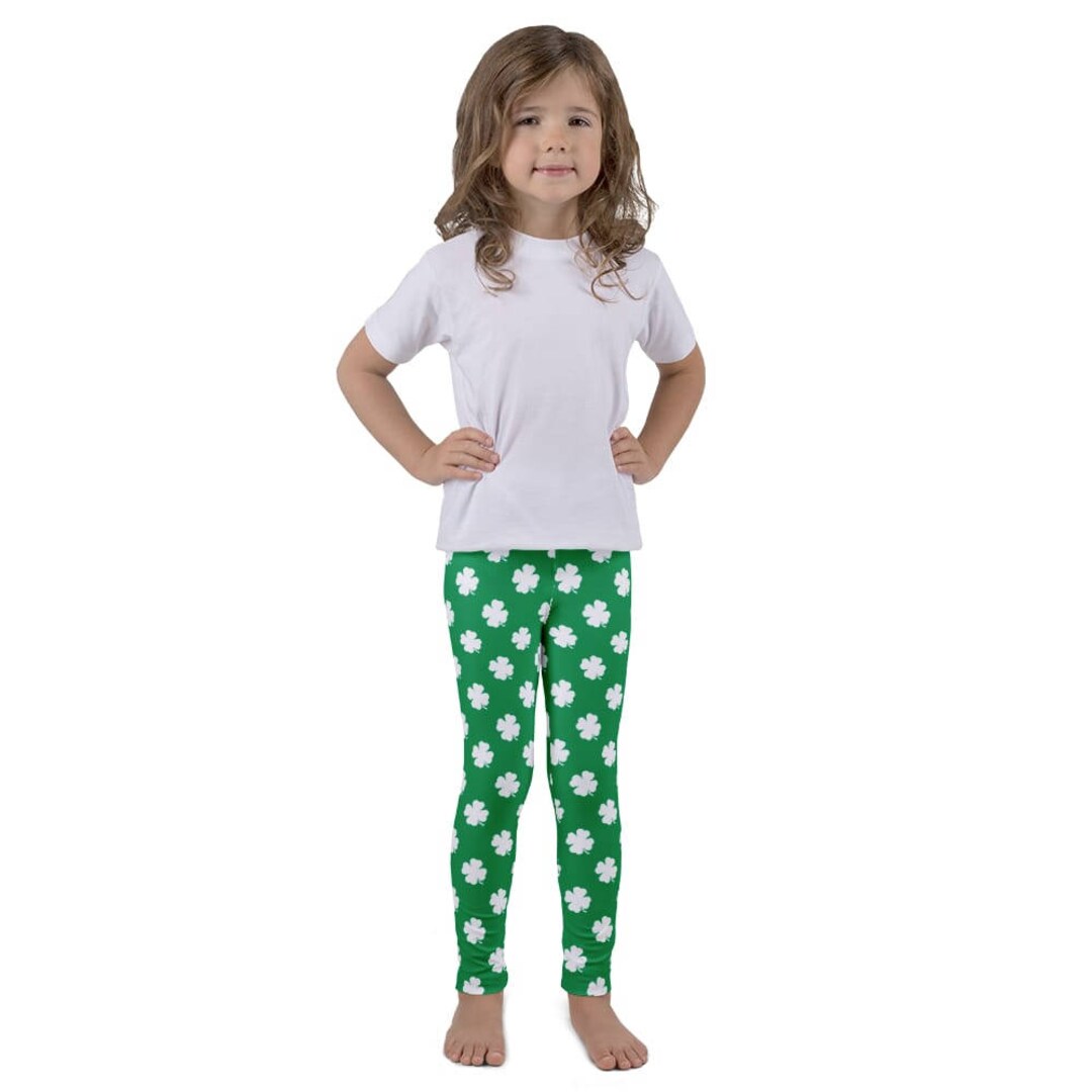 Shamrock Kids White and Green Leggings sizes 2T 7 St. - Etsy