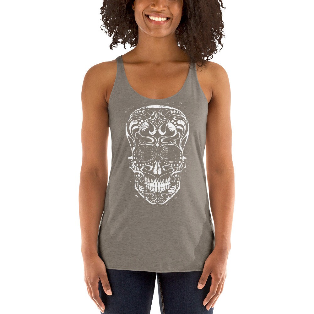 Sugar Skull Tank - Women's Racerback Tank - Adult - XS - XL - Etsy
