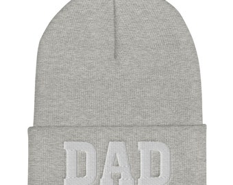 Dad Embroidered Knit Hat Cuffed Beanie | Father's Day New Dad Gift