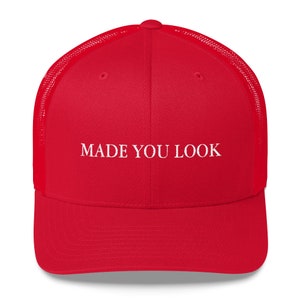 Te hizo lucir bordado Sombrero gorra de camionero, sombrero divertido, Maga, Trump 2020, Anti-Trump, Make America Great Again, Make America Funny Again