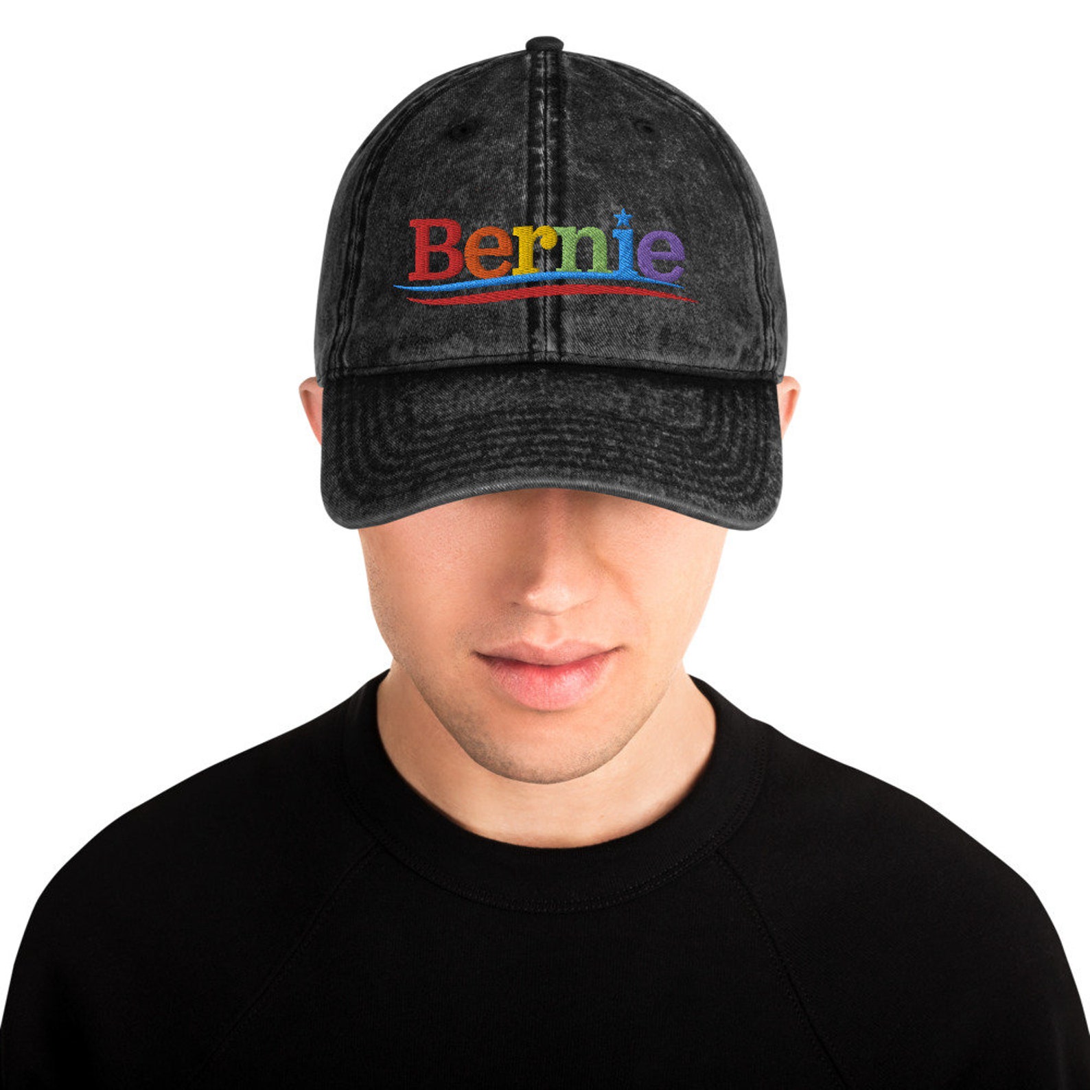 Bernie Gay Pride Rainbow Embroidered Vintage Cotton Twill Cap Hat ...