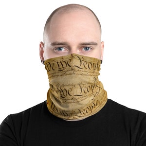 We The People Constitution Washable Face Mask Neck Gaiter | Constitution of the United States Preamble