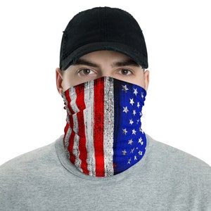 Distressed American Flag Washable Face Mask Neck Gaiter
