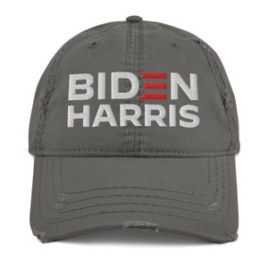 Biden Harris Embroidered Distressed Dad Hat | Joe Biden for President Kamala Harris Vice VP 2024