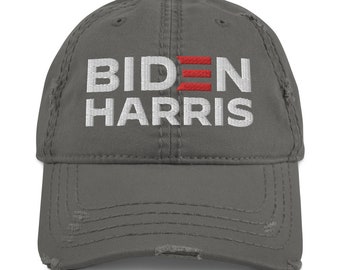 Chapéu bordado Biden Harris Distressed Dad | Joe Biden para presidente Kamala Harris Vice-VP 2024