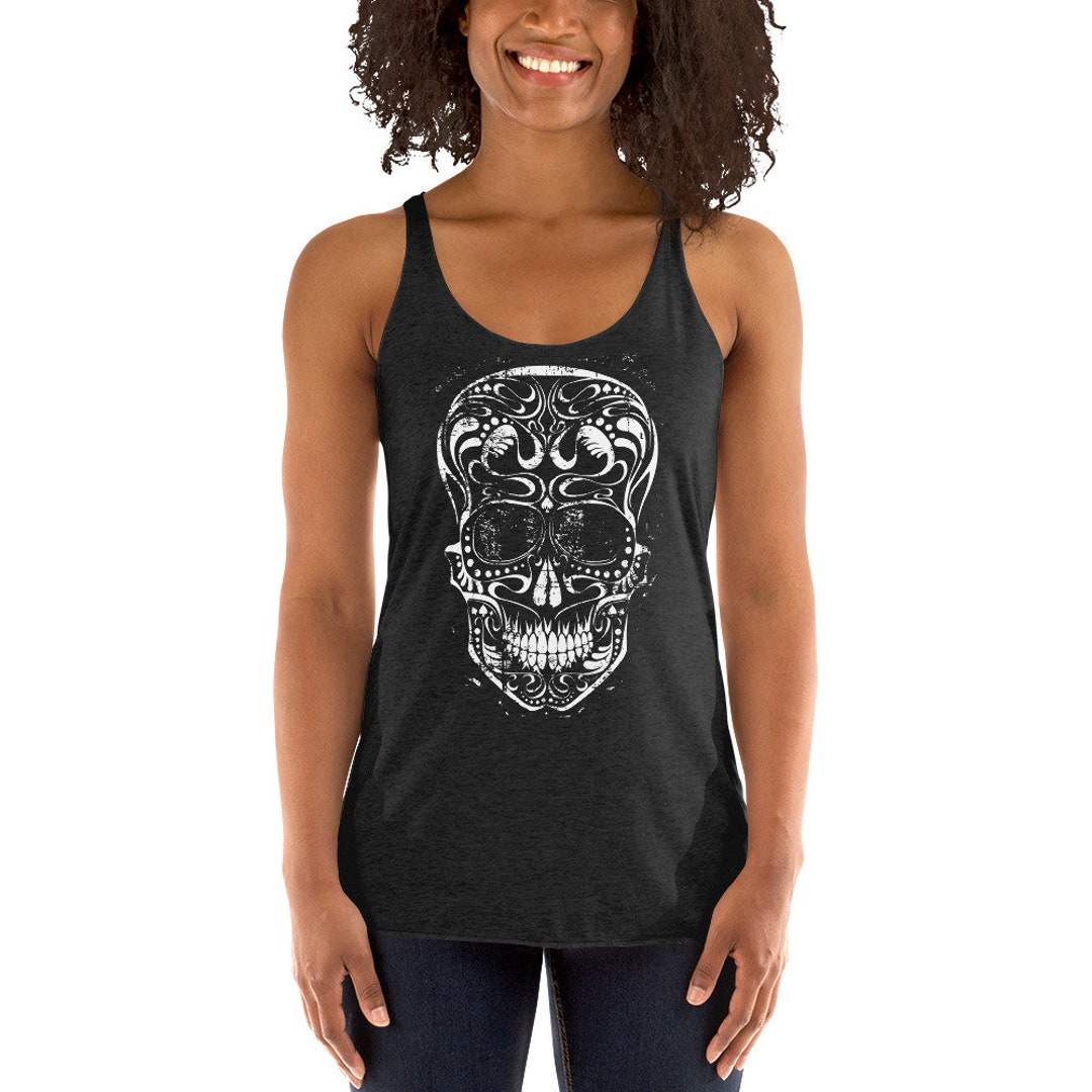 Sugar Skull Tank - Women's Racerback Tank - Adult - XS - XL - Etsy