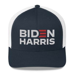 Biden Harris Embroidered Trucker Cap Hat | Joe Biden for President Kamala Harris Vice VP 2024