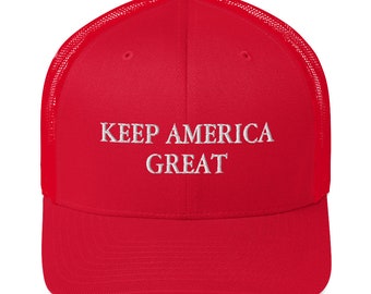 Broderad truckerkeps med "Keep America Great" | Donald Trump som president 2020, republikansk konservativ patriot #KAG #MAGA