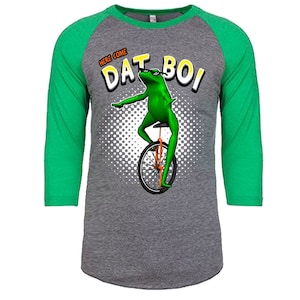 Here Come Dat Boi!! - The Best Meme of the Year - Unisex Tri-Blend 3/4 Sleeve Raglan Baseball T-Shirt - Sizes XS-3XL in 14 Colors!