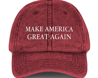 Make America Great Again Bordado Vintage Cotton Twill Cap / Donald Trump for President Election 2020 Campaign MAGA Hat