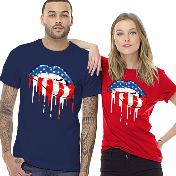 July 4th Shirt Sexy Patriotic Lips T-shirt Unisex Men Women | Etsy