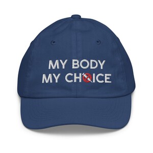 My Body My Choice Embroidered Youth Baseball Cap Hat for Kids