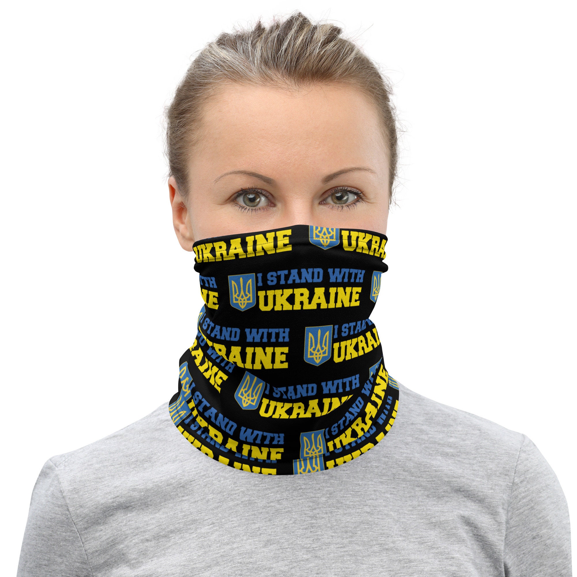 I Stand with Ukraine Face Mask Neck Gaiter