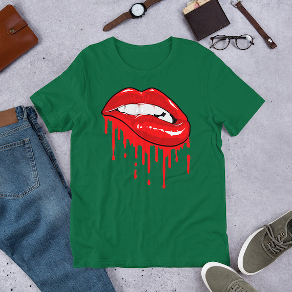 Sexy Red Lips T-shirt - Unisex Men Women Soft Fashion Fit Jersey