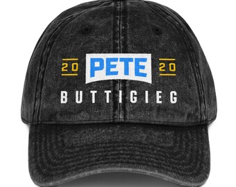 Pete Buttigieg 2020 Embroidered Vintage Cotton Twill Cap | Pete Buttigieg for President Hat