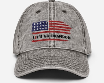 Let's Go Brandon Embroidered Vintage Cotton Twill Cap Hat