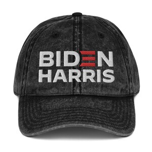 Biden Harris Embroidered Vintage Cotton Twill Cap Hat | Joe Biden for President Kamala Harris Vice VP 2024