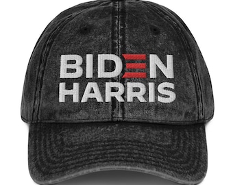 Boné bordado Biden Harris Vintage Cotton Twill Hat | Joe Biden para presidente Kamala Harris Vice-VP 2024