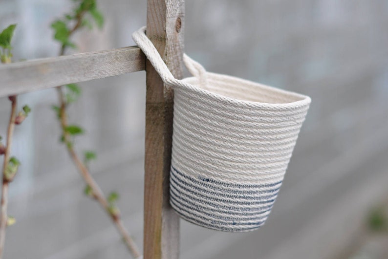 Cenote Hanging Rope Basket, Key Basket, Key Storage, Storage Basket, Home Decor, Hygge Decor, Scandinavian Decor, Gift Idea image 2