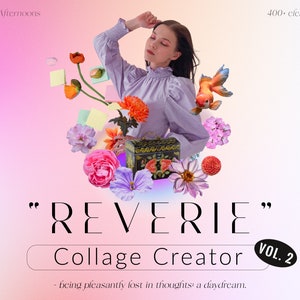 Reverie - Collage Creator,surreal collages DIY clipart,cut out design elements,digital scrapbook,digital graphics bundle, commercial use PNG