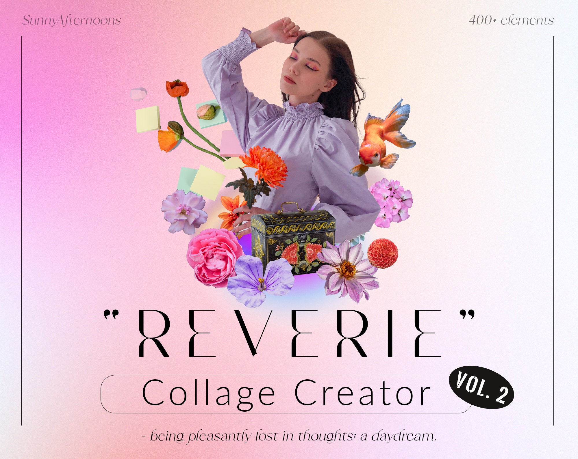 Reverie - Collage Creator,surreal collages DIY clipart,cut out design elements,digital scrapbook,digital graphics bundle, commercial use PNG
