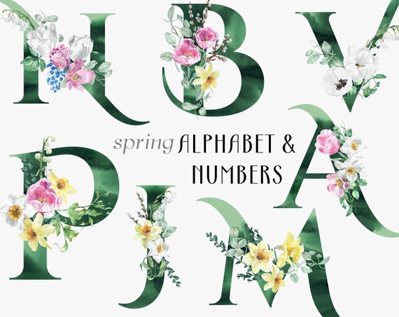 公式【1JINN STUDIO】 Floral Letter Graphic Teet 3色 RoseFloralAlphabetandNumbers.