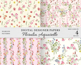 Regency era wedding watercolor Digital Papers, Bridgerton style patterns, ribbons and floral, Romantic Fairytale wedding envelope liner