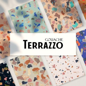 Terrazzo SET Seamless Patterns, Modern Design set, Terrazzo Mosaic Abstract ClipArt Backgrounds, Colorful Digital Papers, paint texture
