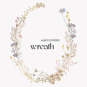 Campo selvagem de verão Coroa de flores em aquarela clipart de flores silvestres, moldura de flor delicada, guirlandas de prado de verão, cartão de logotipo de convite de casamento floral, imagem png PNGWing