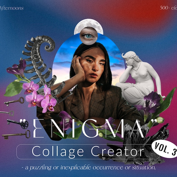 Enigma - Collage Creator,surreal collages DIY clipart,cut out design elements,digital scrapbook,digital graphics bundle, commercial use PNG