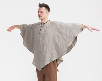 Linen Poncho Top YOGA wear loose linen top flax yoga top