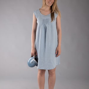 Sleeveless Linen Dress    /  Linen Nightgown   /  Linen Night Dress   /  Linen  Maternity Dress  Loose fit Linen Smock