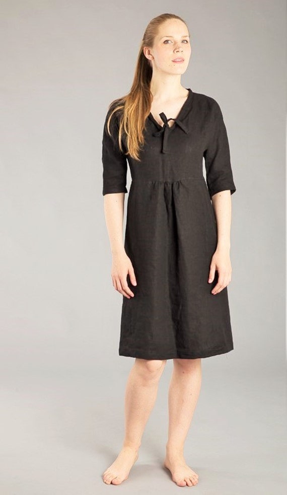next black linen dress