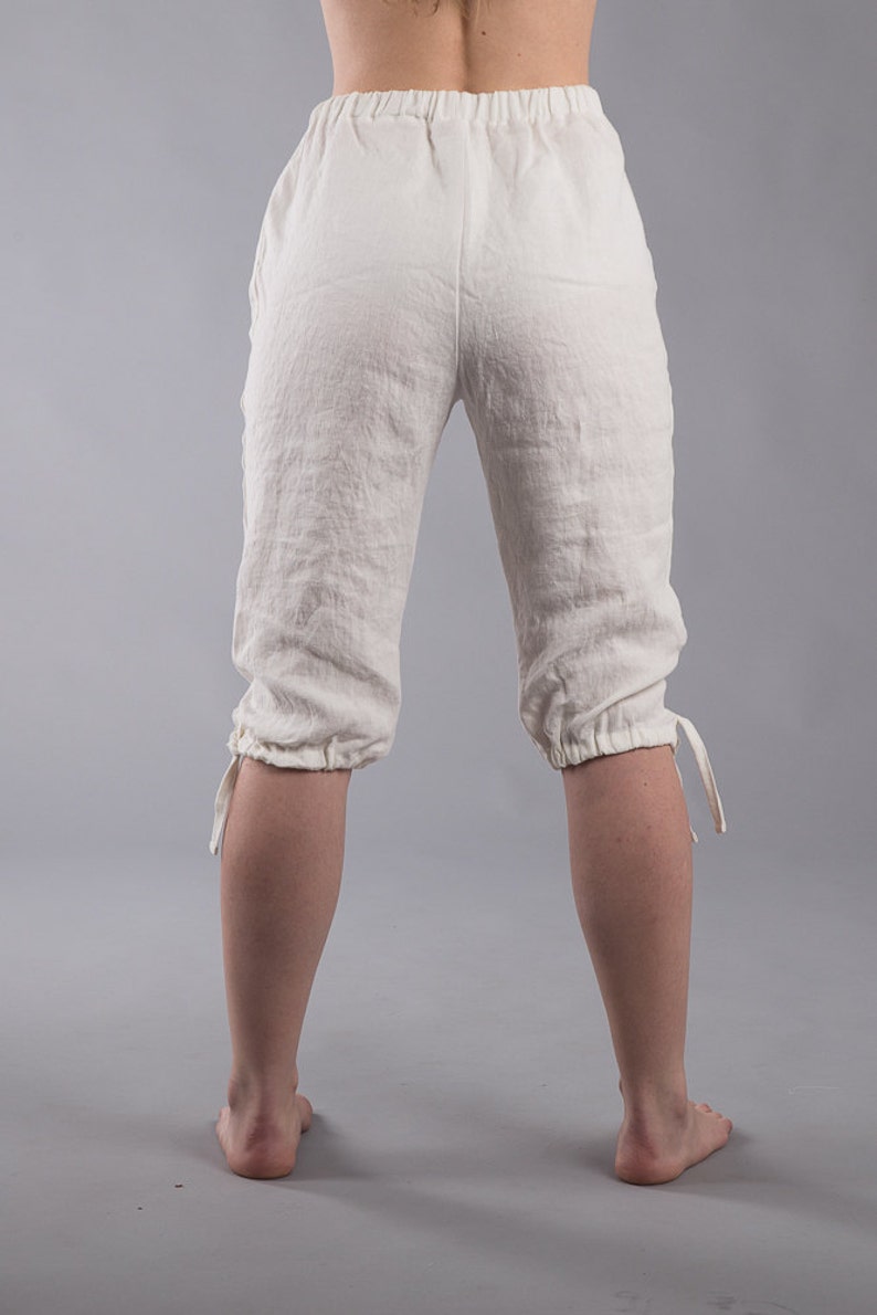 Linen Capri Pants 3/4 Linen Pants Maternity Linen Pants Womens Linen Shorts Washed Linen Capri /Flax Made to order image 4