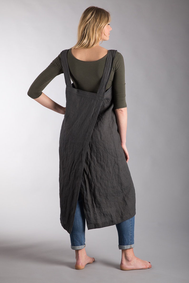 Linen Apron / Linen Artist Smock / Washed Linen Apron / Washed Etsy